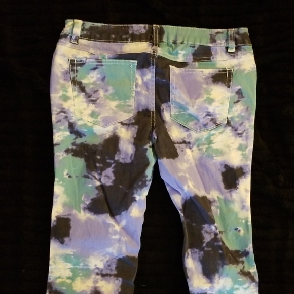 Y2K Mudd SZ 3 Pastel Tie Dye Skinny Pants - Picture 5 of 8